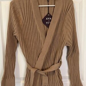 Ava & Viv Tan Open Front Cardigan Sweater sz XXL New with tags